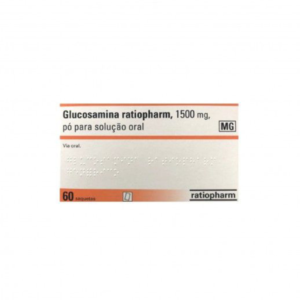 Imagem de Glucosamina Ratiopharm MG, 1500 mg x 60 pó sol oral saq