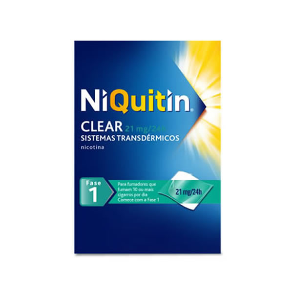 Picture of Niquitin Clear , 21 mg/24 h Saqueta 14 Unidade(s) Sist transder