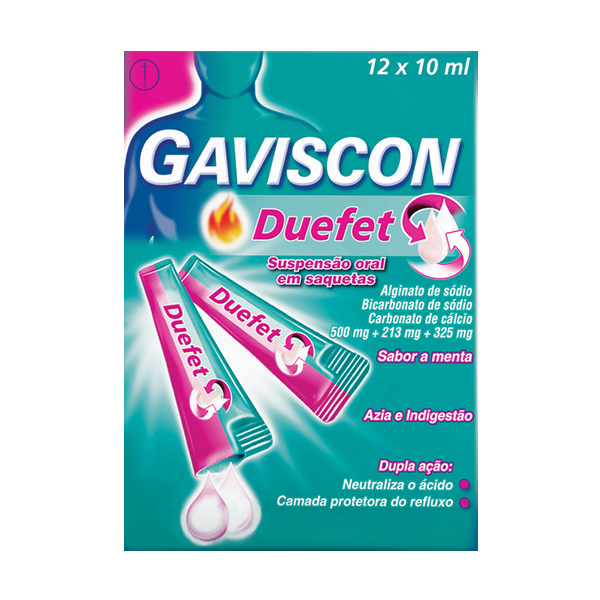 Picture of Gaviscon Duefet, 500/213/325 mg x 12 susp oral saq
