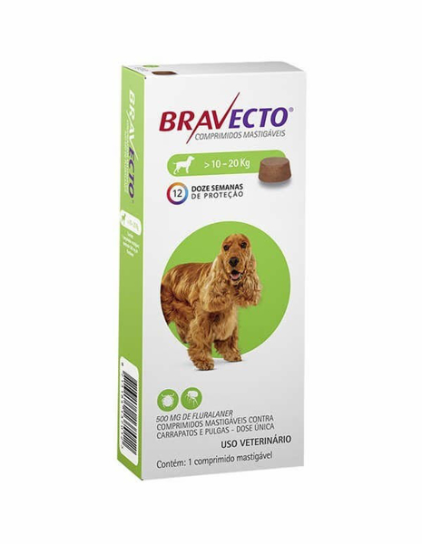 Imagem de Bravecto Comp Mast Cao 10-20 Kg 500mgx1 comps mast