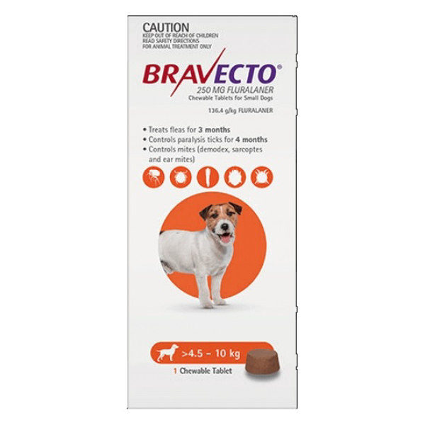 Imagem de Bravecto Comp Mast Cao 4,5-10 K 250mgx1 comps mast