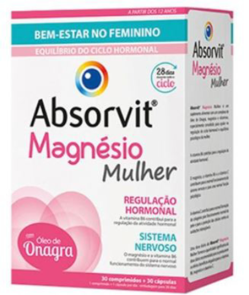 Imagem de Absorvit Magnesio Mulher Compx30+Capsx30